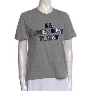 Markus Lupfer Sequin Alex Tee in Slate Marl ‘Be Awesome Today’ Size Small